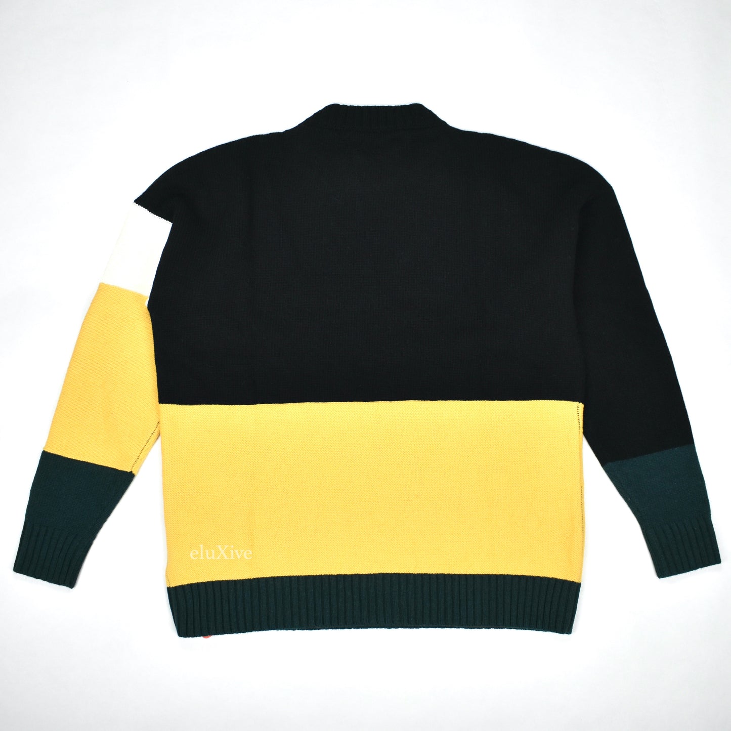 Off-White - Color Block Logo Knit Sweater (Black/Yellow)