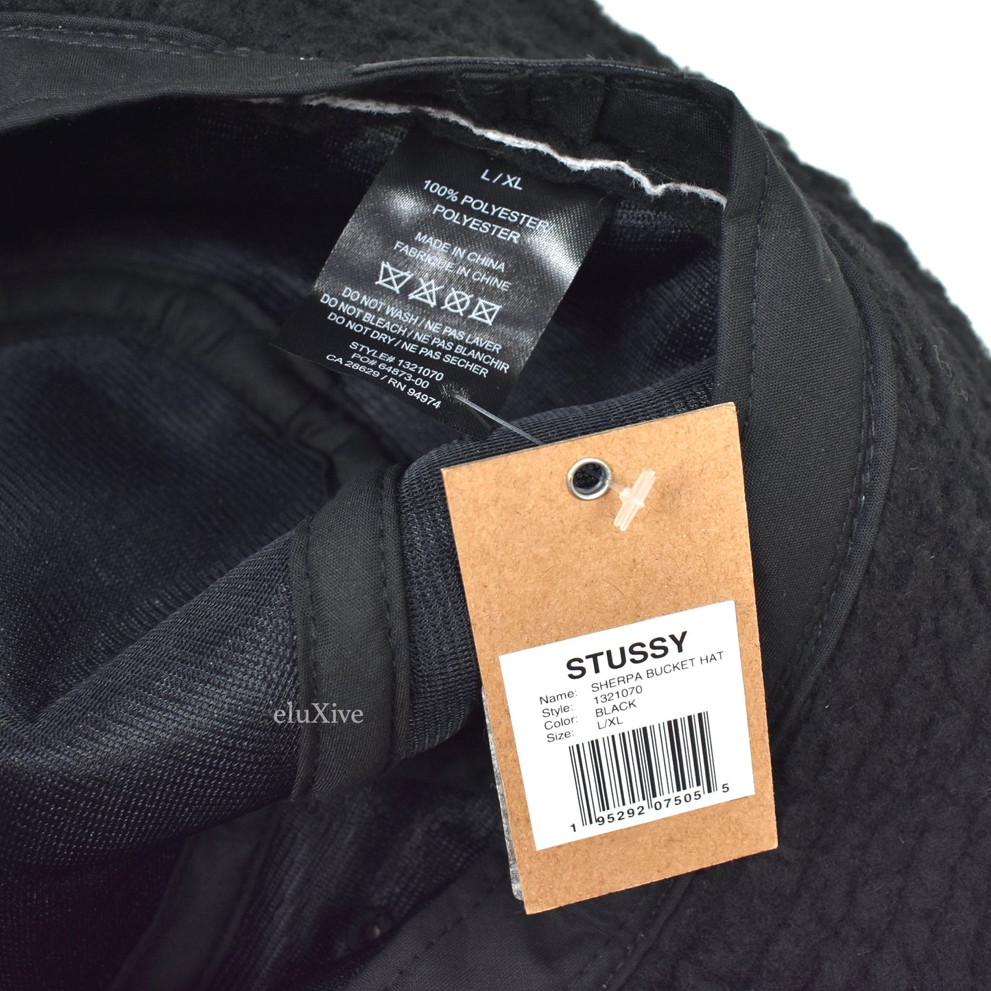 Stussy - Black Sherpa Bucket Hat