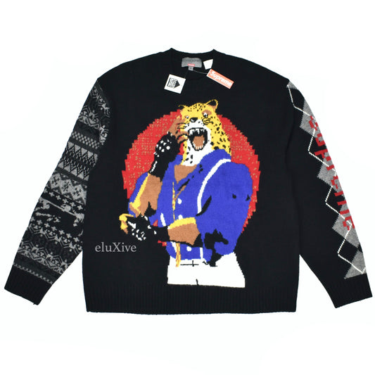 Supreme x Yohji Yamamoto - Black Tekken Intarsia Knit Sweater