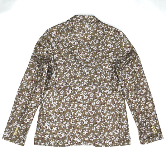 Corneliani - Tan Floral Print Cotton LIghtweight Blazer