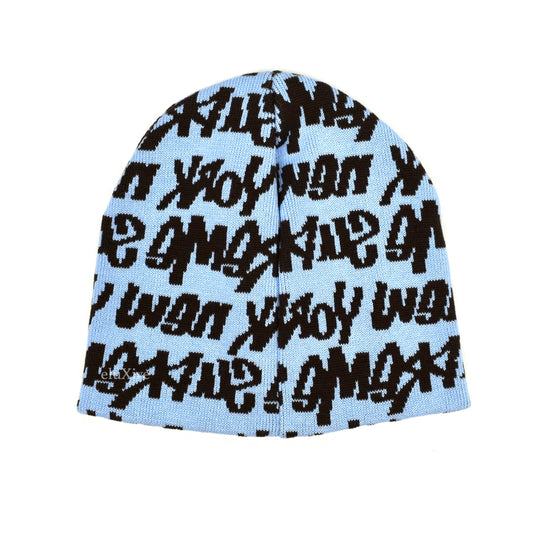 Supreme - Fat Tip 'LV' Logo Jacquard Beanie (Blue)