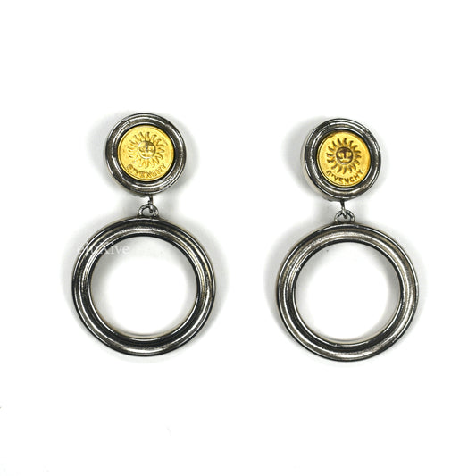 Givenchy - Gold & Silver Sun Logo Earrings
