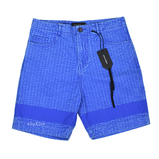 Craig Green - Blue Acid Wash Line Stitch Shorts