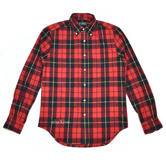 Gitman Vintage - Red/Black Plaid Brushed Flannel Shirt