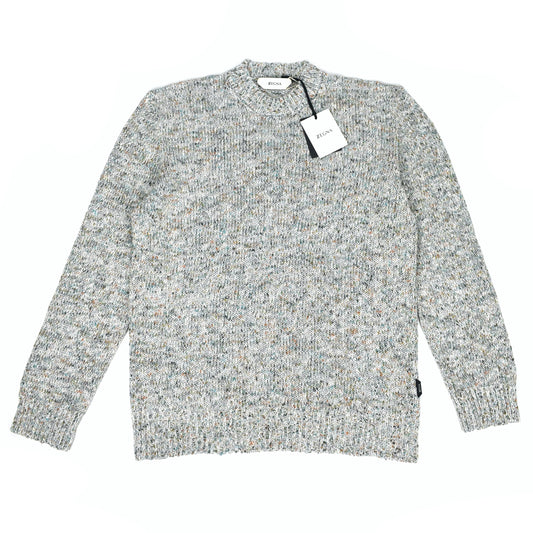 Z Zegna - Gray Color Speckled Cotton Sweater