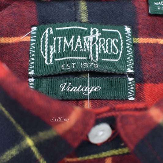Gitman Vintage - Red/Black Plaid Brushed Flannel Shirt