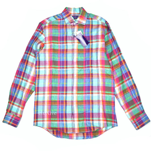 Ralph Lauren Purple Label - Multicolor Plaid Linen Shirt