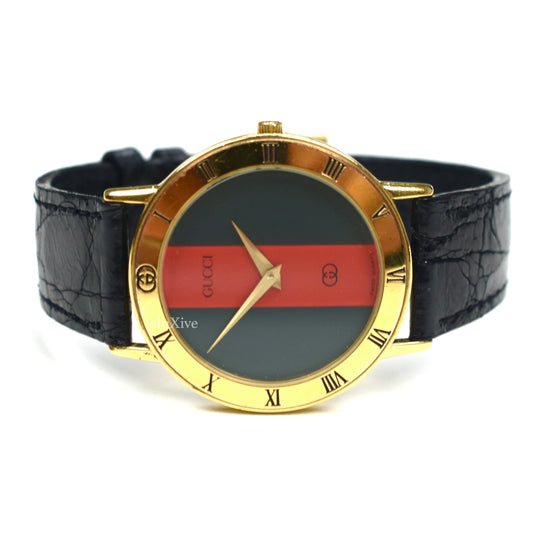 Gucci - 3000M Gold Web Dial Watch
