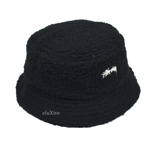 Stussy - Black Sherpa Bucket Hat