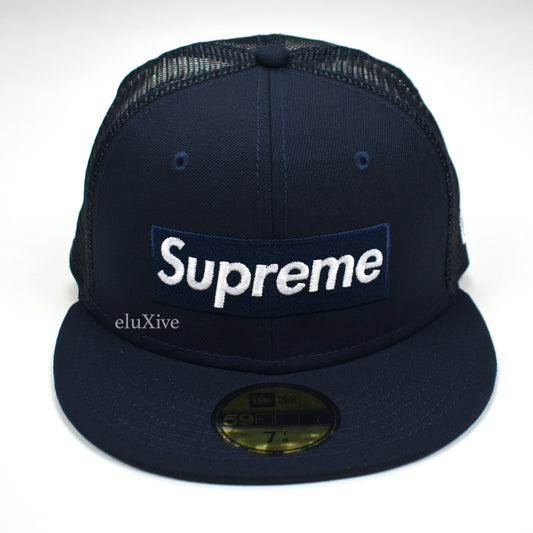 Supreme x New Era - Navy Box Logo Mesh Back Hat