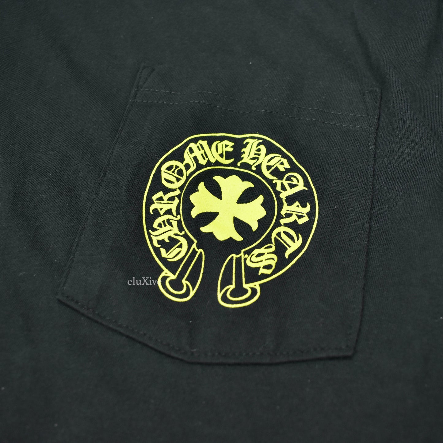 Chrome Hearts - Black / Neon Yellow Hollywood Logo L/S T-Shirt