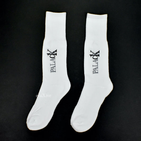 Palace x Calvin Klein - CK1 Logo Knit Crew Socks (White)