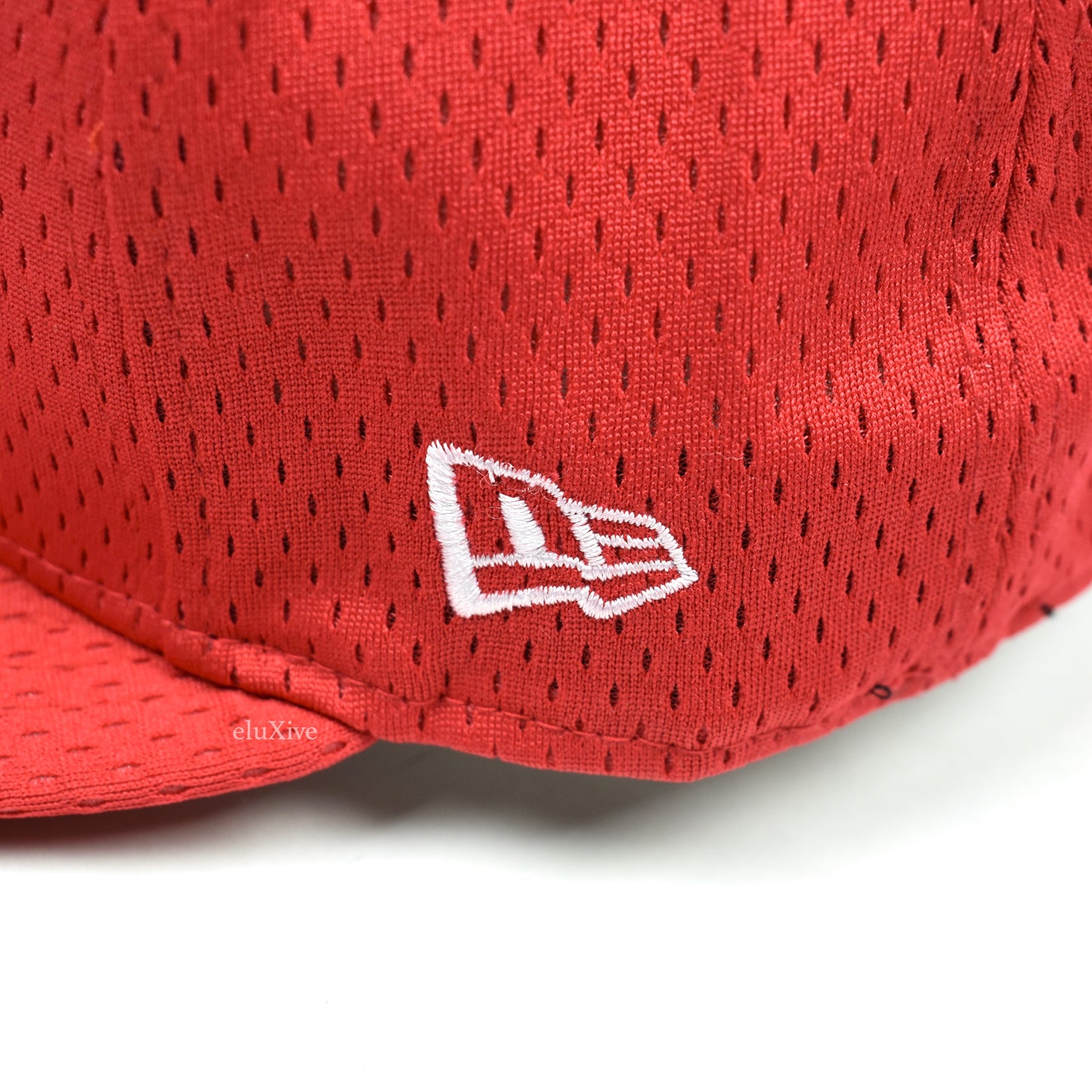 Supreme x New Era - Red Mesh Box Logo Fitted Hat (SS18)