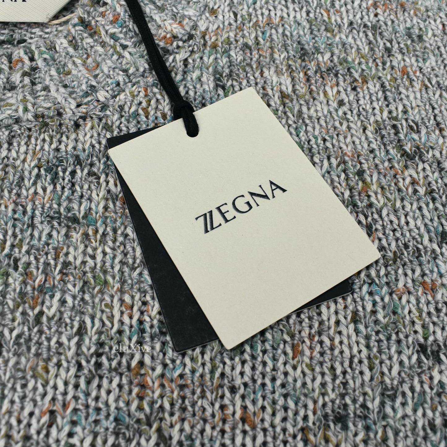 Z Zegna - Gray Color Speckled Cotton Sweater