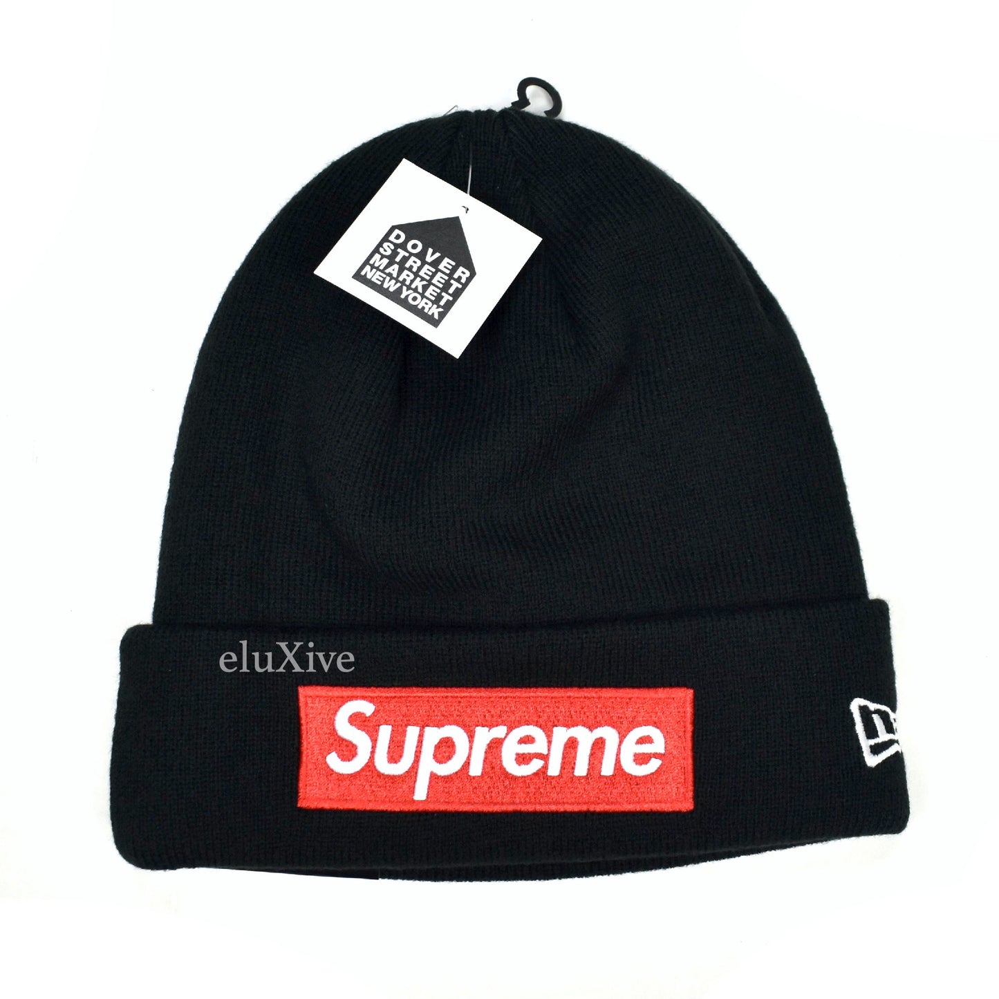 Supreme x New Era - Red Box Logo Beanie (Black)