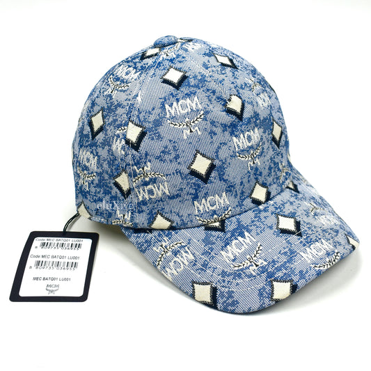 MCM - Blue Tapestry Monogram Logo Hat