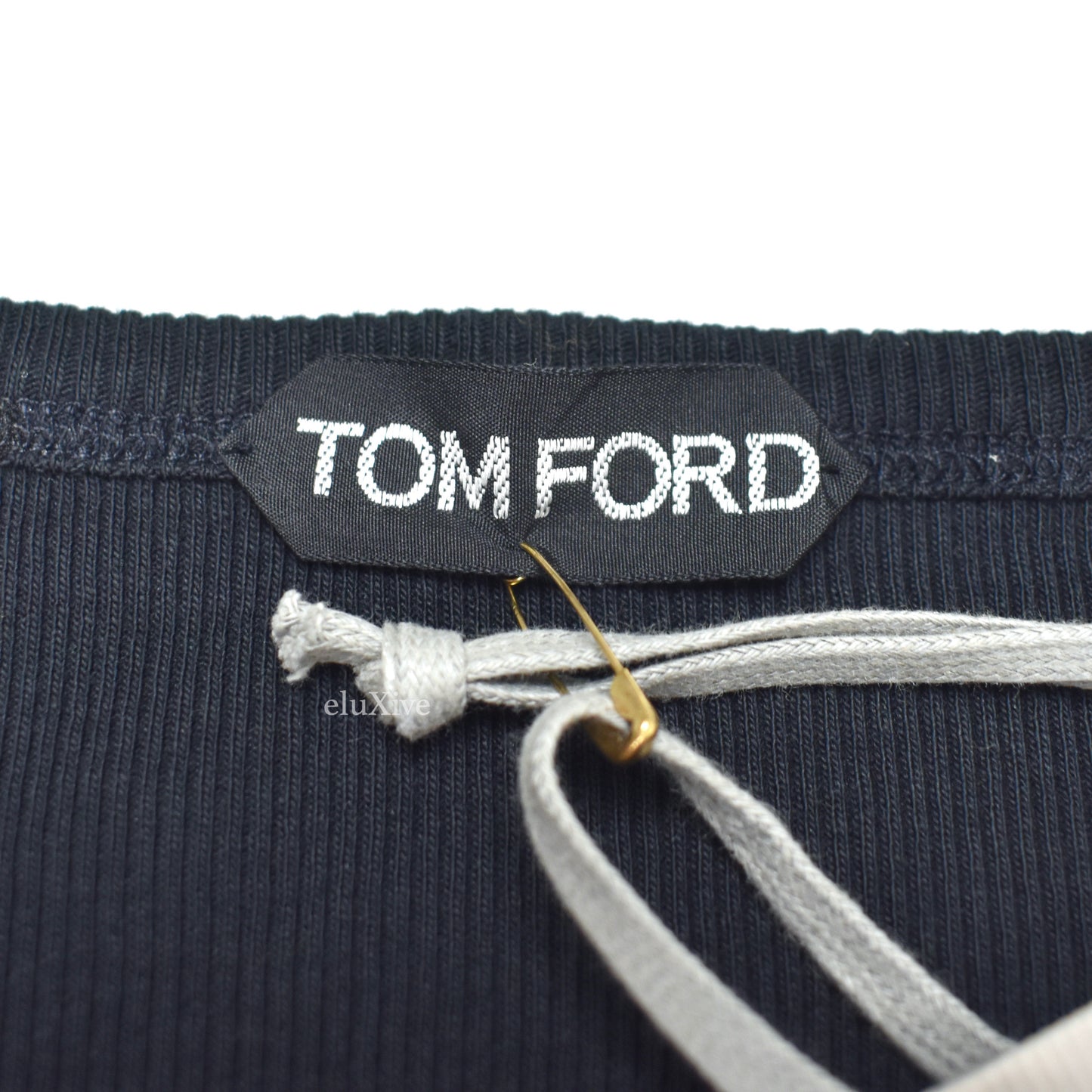 Tom Ford - Navy Ribbed Cotton Henley Shirt