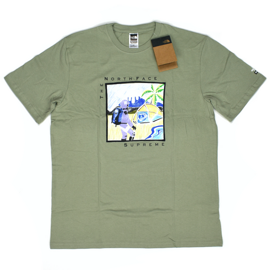 Supreme x The North Face - Sketch Logo T-Shirt (Tea Green)