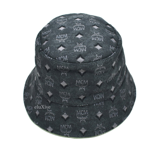 MCM - Gray Tapestry Woven Logo Bucket Hat