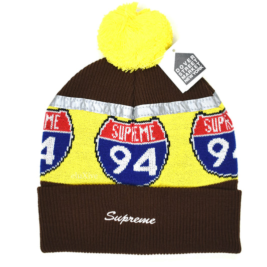 Supreme - Interstate 94 Logo Beanie (Brown)