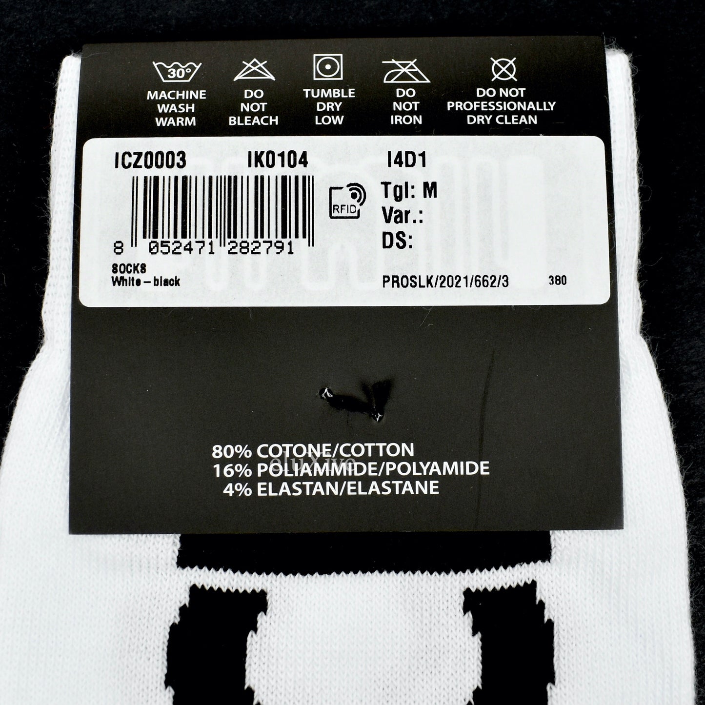 Versace - White / Black Logo Knit Crew Socks