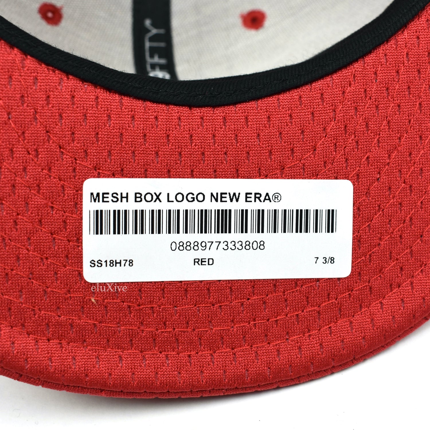 NEW 2018 Supreme SS18 Box Logo Red Monogram New Era Hat S 7 5/8