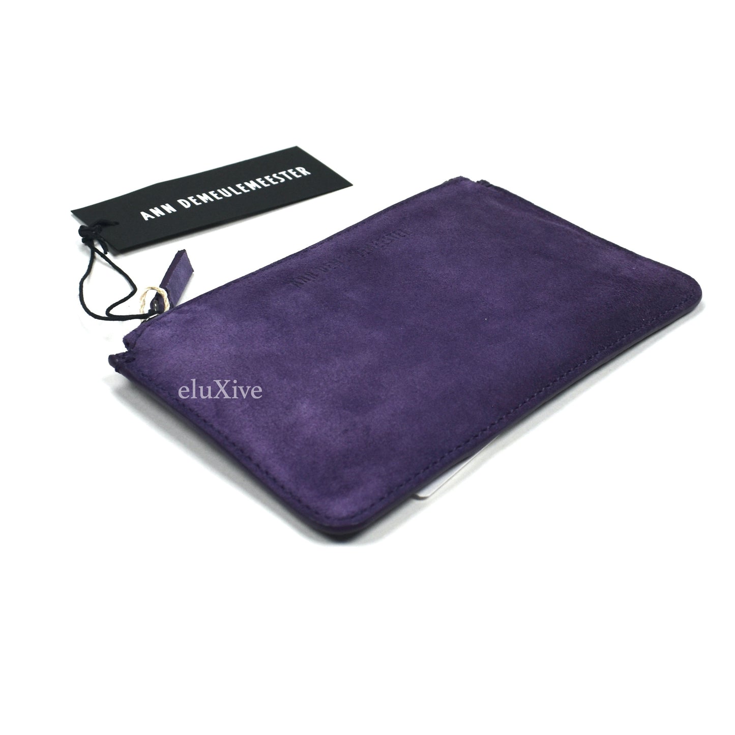 Ann Demeulemeester - Purple Suede Zip Pouch Wallet