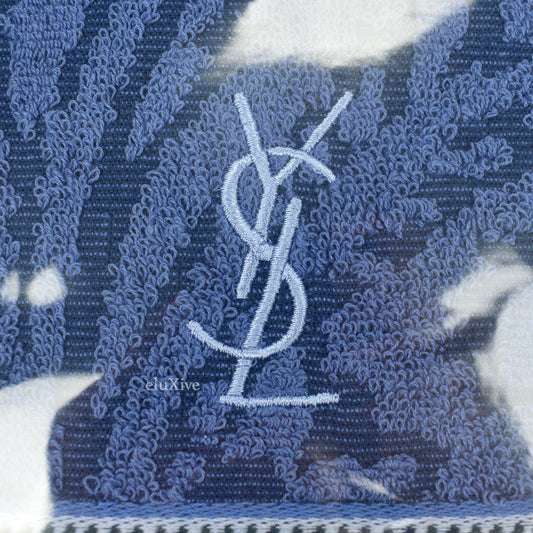 Yves Saint Laurent - White/Blue Set of 2 Logo Hand Towels (Medium)
