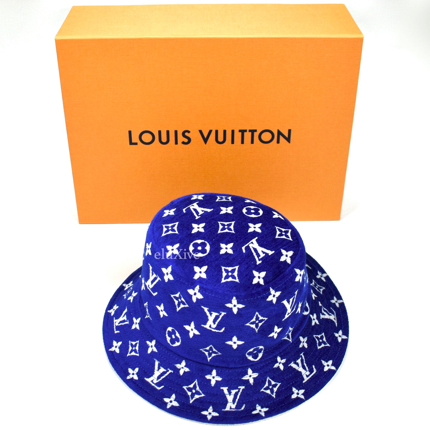 Louis Vuitton - LV Match Logo Woven Bucket Hat (Blue/White)