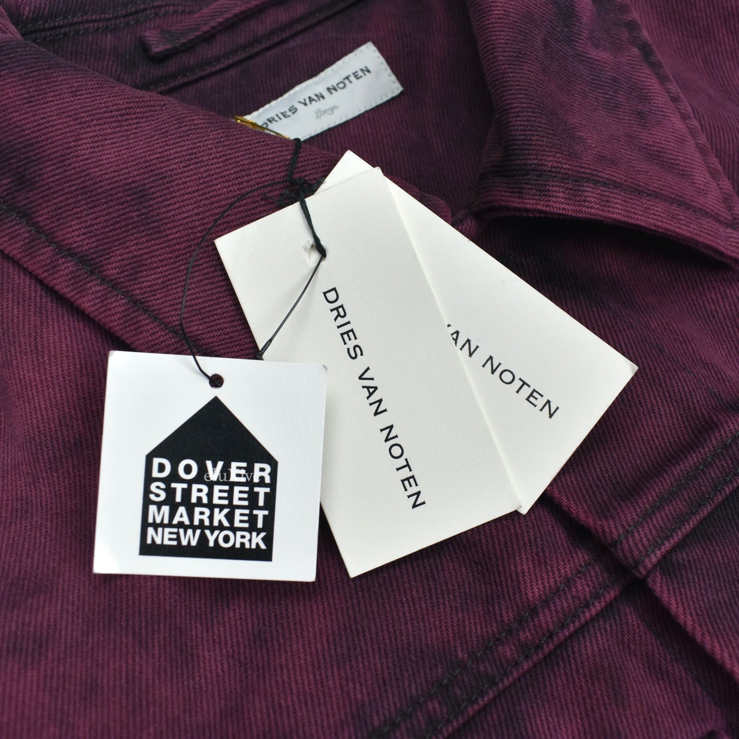 Dries Van Noten - Bordeaux Dyed Denim Trucker Jacket