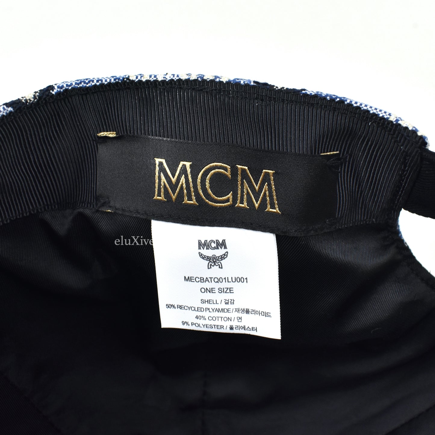 MCM - Blue Tapestry Monogram Logo Hat