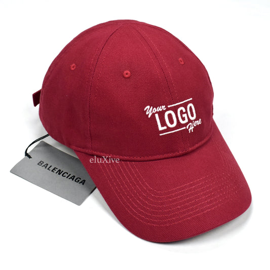 Balenciaga - Red Your Logo Here Embroidered Hat