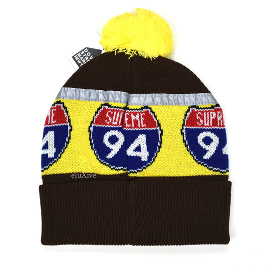 Supreme - Interstate 94 Logo Beanie (Brown)