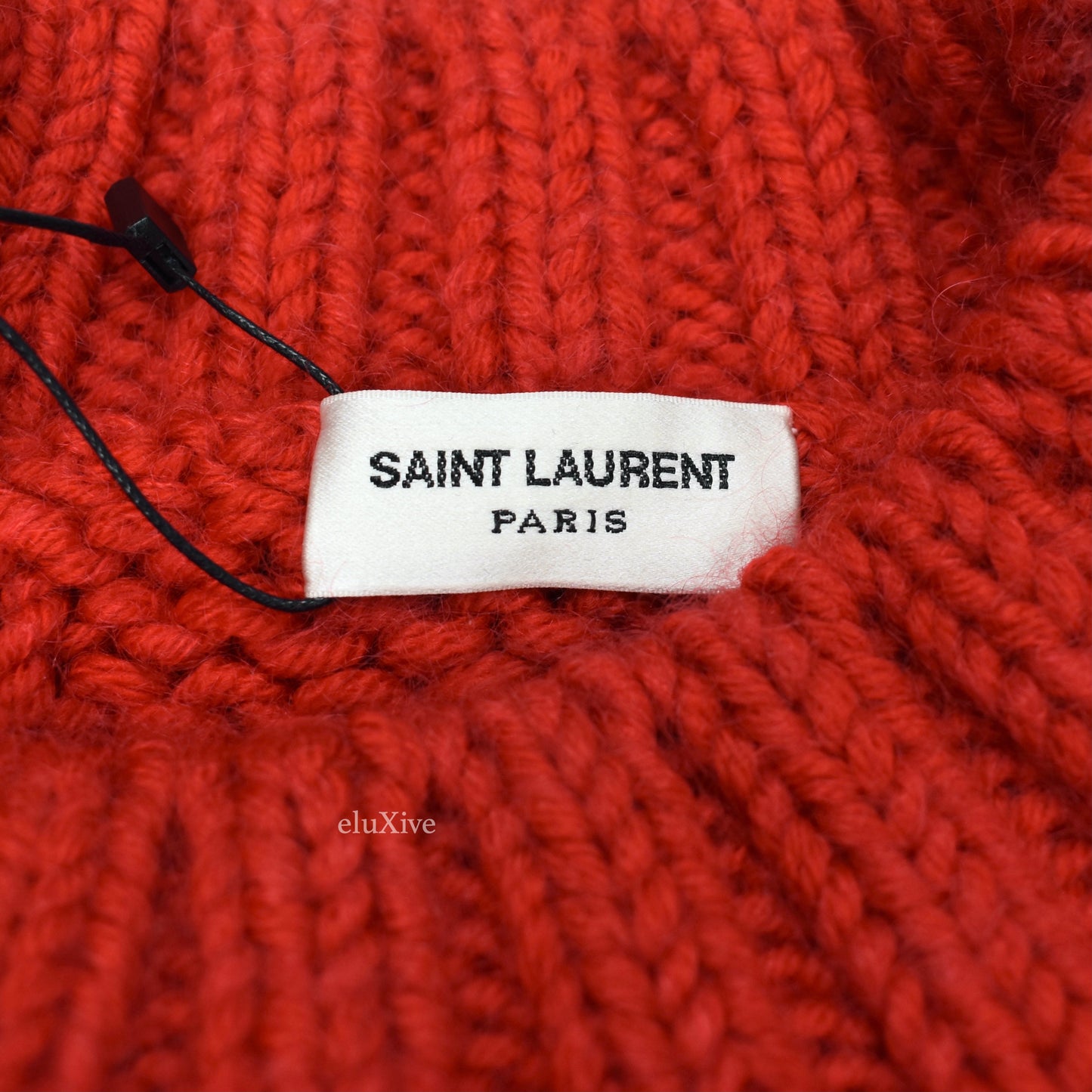 Saint Laurent - Red Heavy Cable Knit Wool Sweater