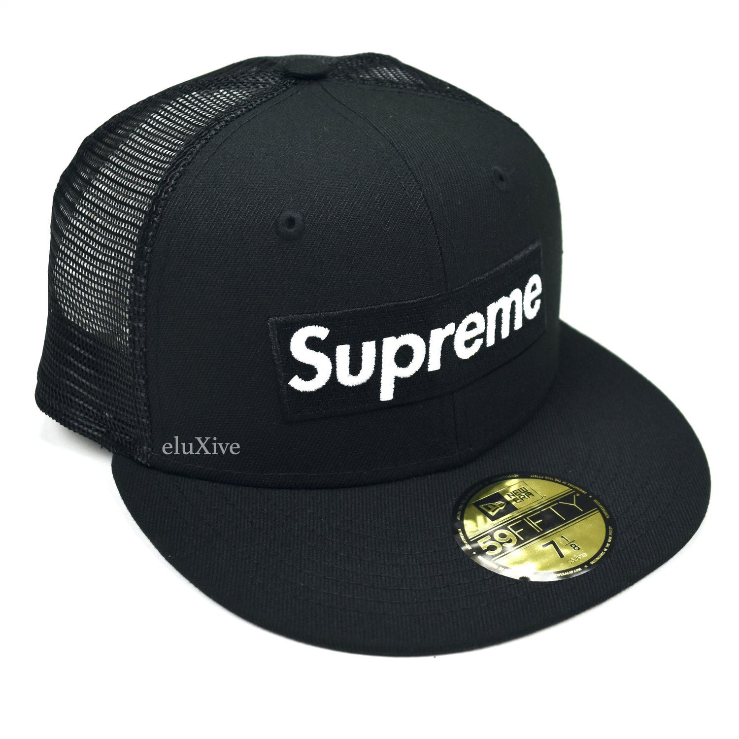 Supreme x New Era - SS23 Black Box Logo Mesh Back Hat – eluXive