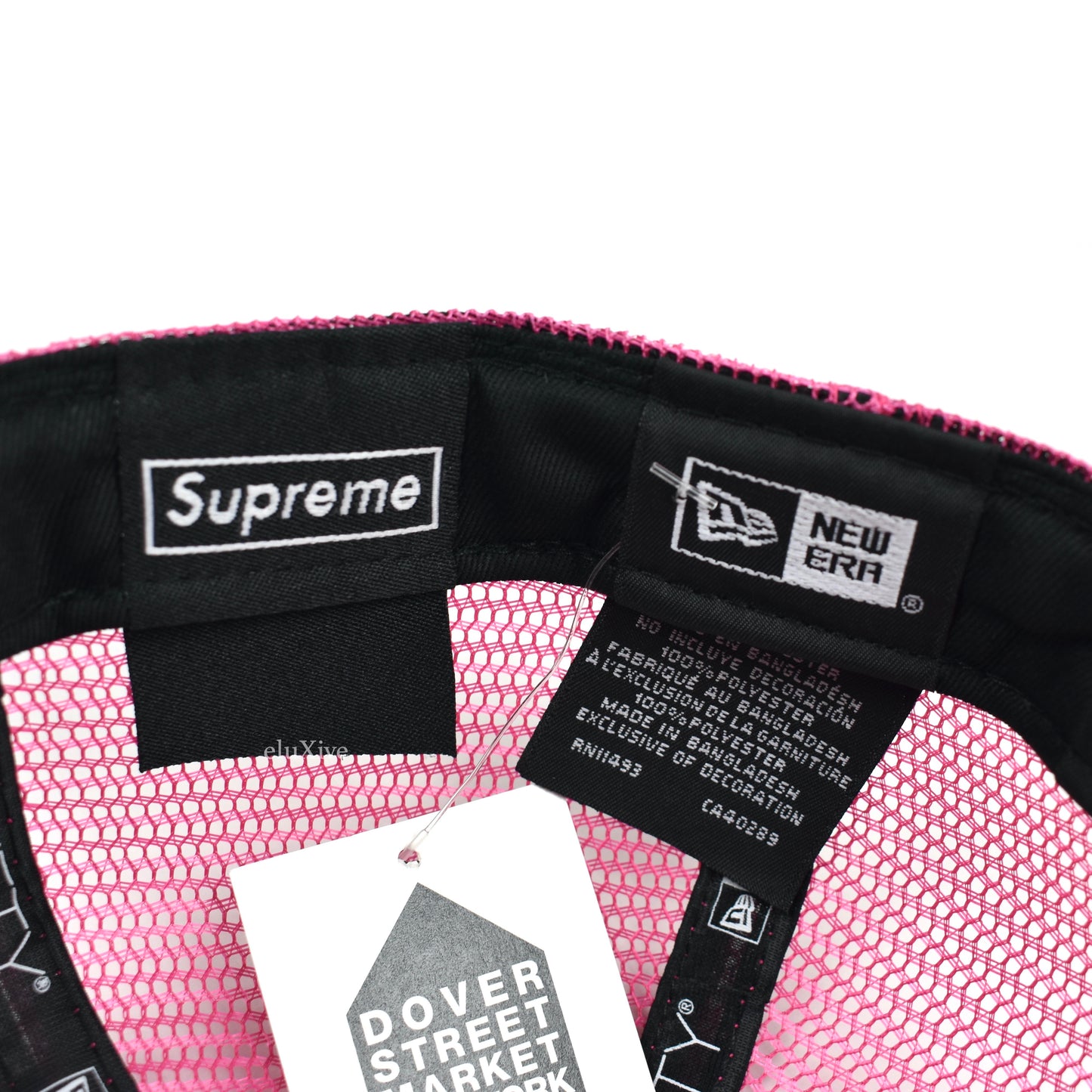 Supreme x New Era - Pink Box Logo Mesh Back Hat