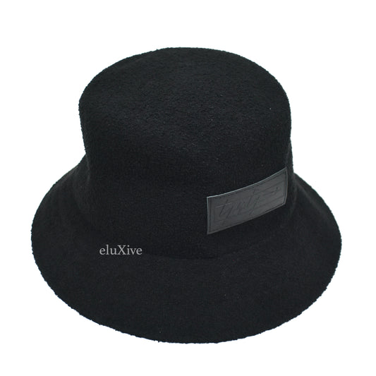 Yohji Yamamoto x New Era - Black Boucle Logo Patch Bucket Hat