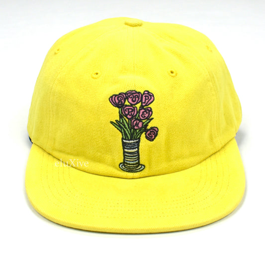 Supreme - Yellow Flowers Logo Embroidered 6-Panel Hat (SS18)