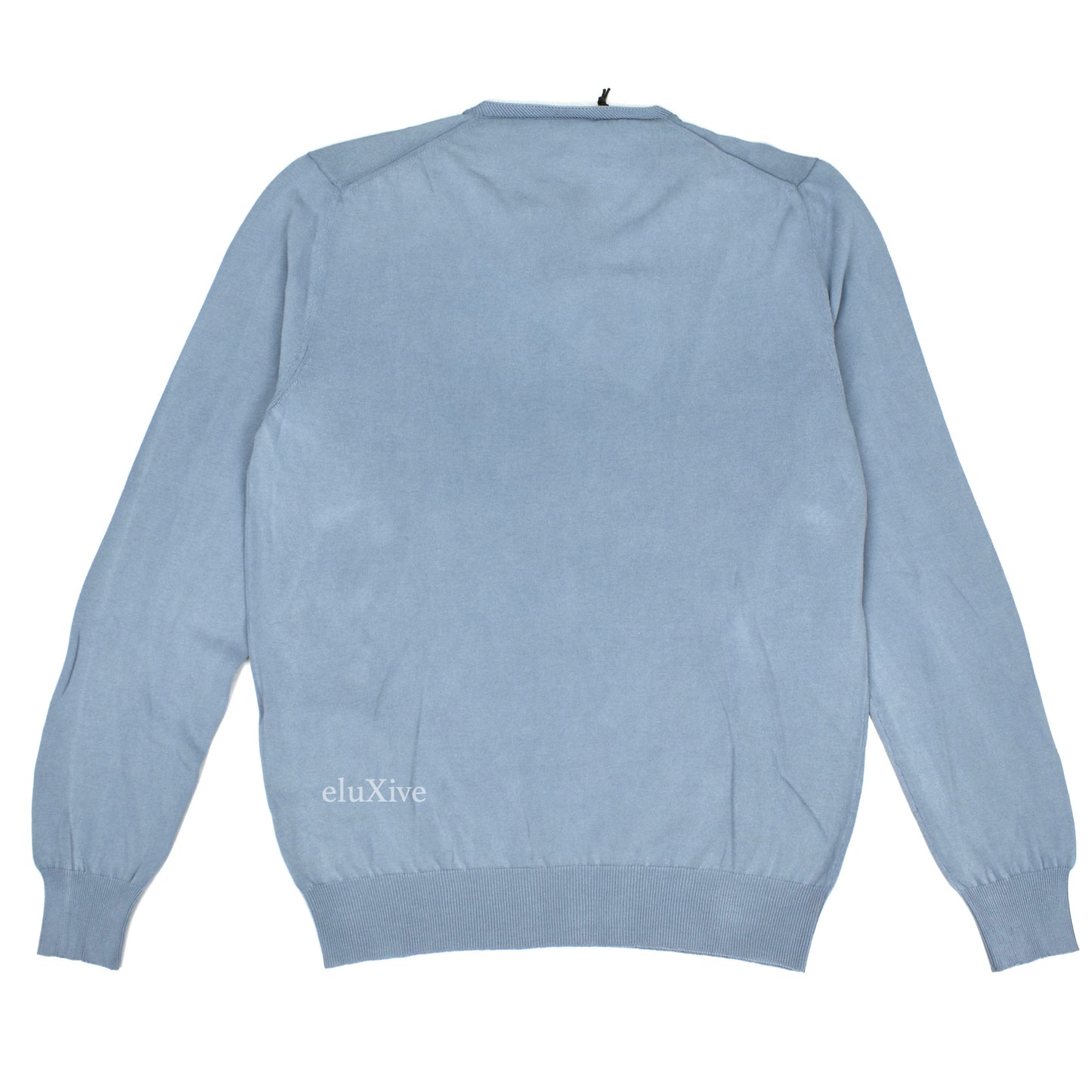 Boglioli - Light Blue Fine Cotton V-Neck Sweater