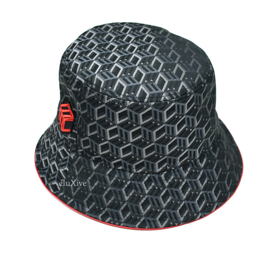 MCM - Black Cubic Monogram Bucket Hat