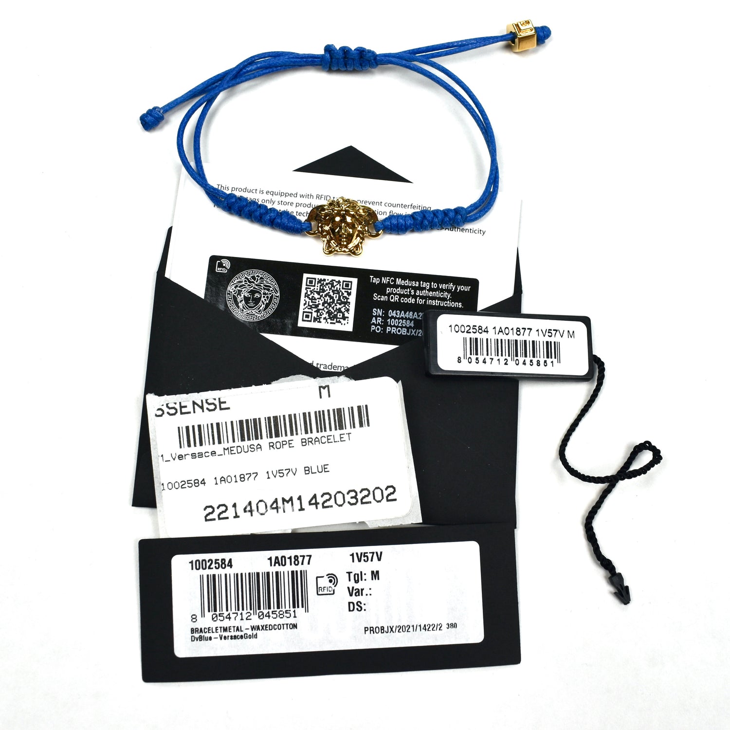 Versace String Versace - Gold Medusa String Bracelet (Blue) – eluXive