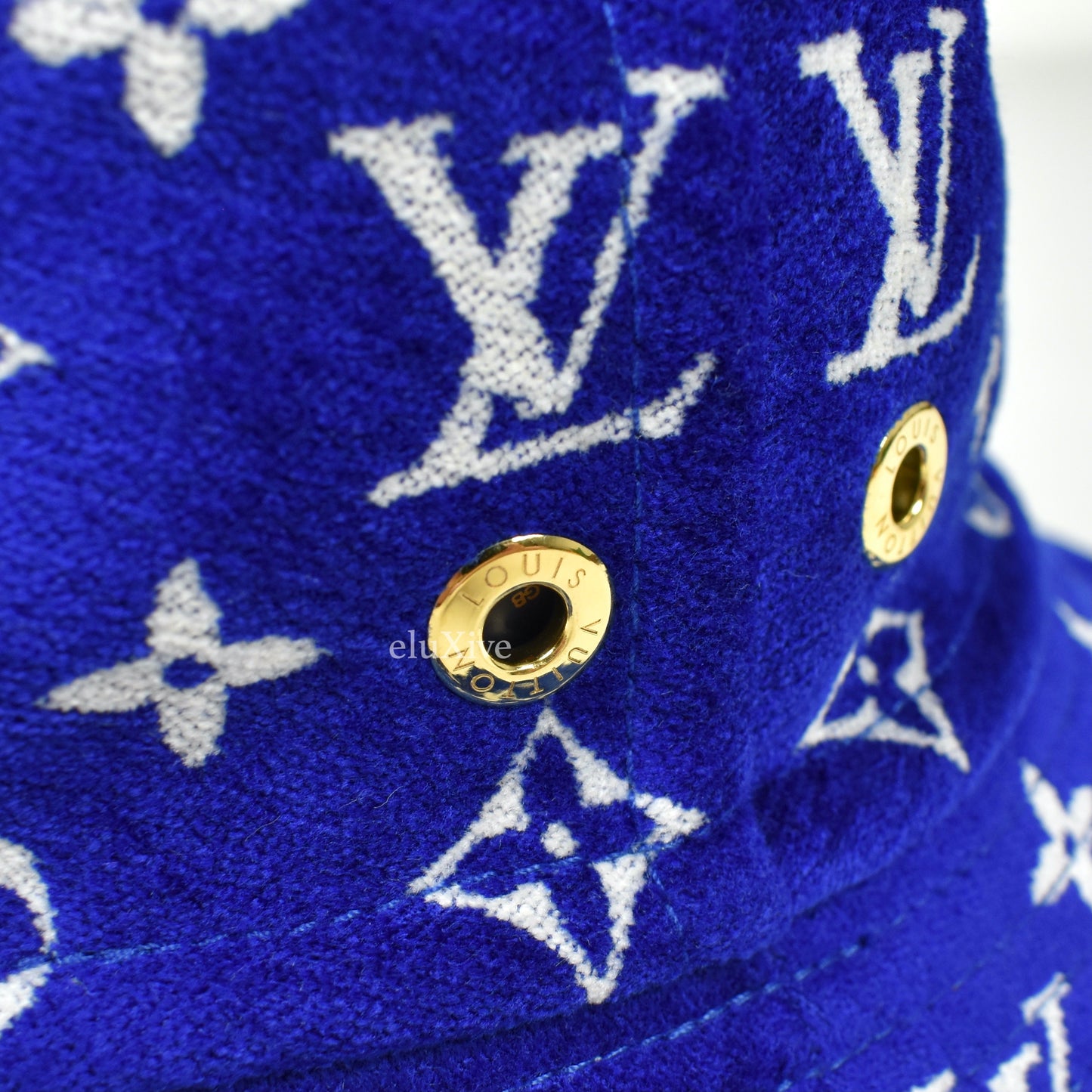 Louis Vuitton - LV Match Logo Woven Bucket Hat (Blue/White)