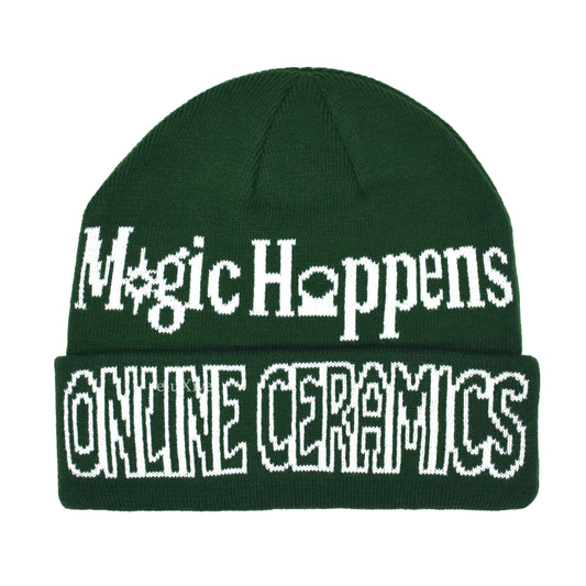 Online Ceramics - Magic Happens Logo Beanie (Dark Green)