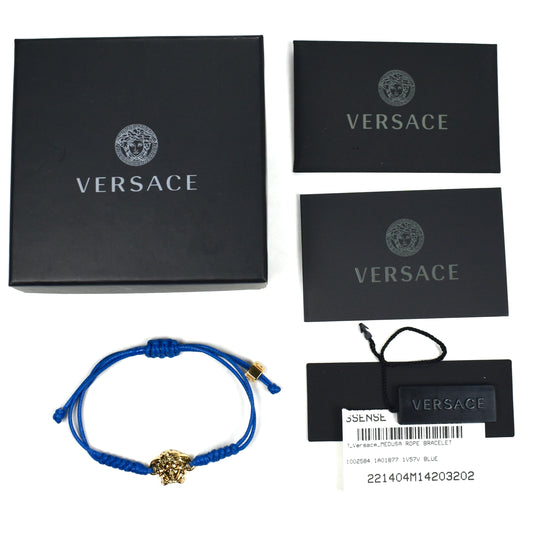 Versace - Gold Medusa String Bracelet (Blue)