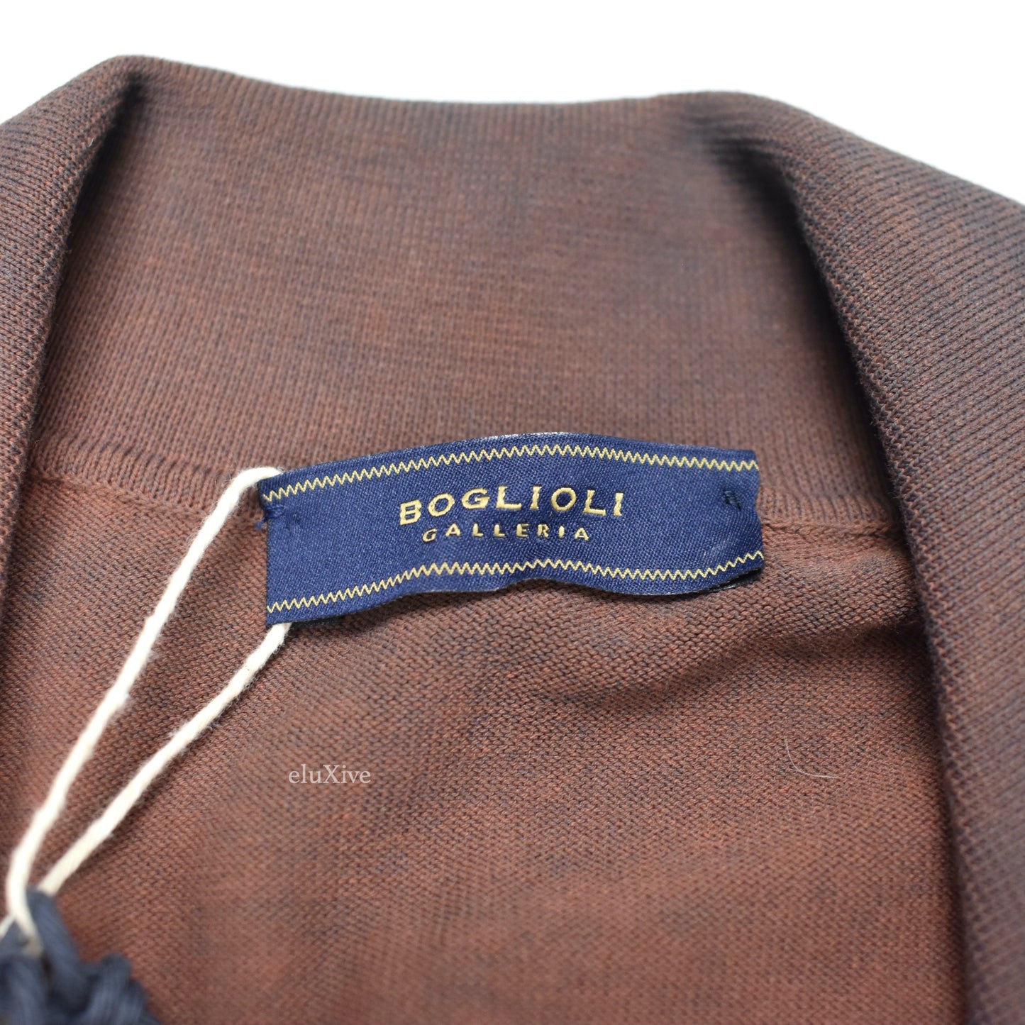 Boglioli - Rust / Navy Pigment Dyed Cotton Polo Sweater