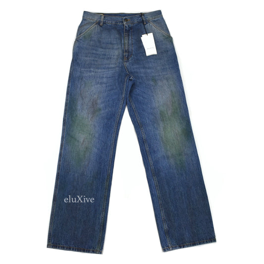 Gucci - Grass Stain Effect Denim Jeans