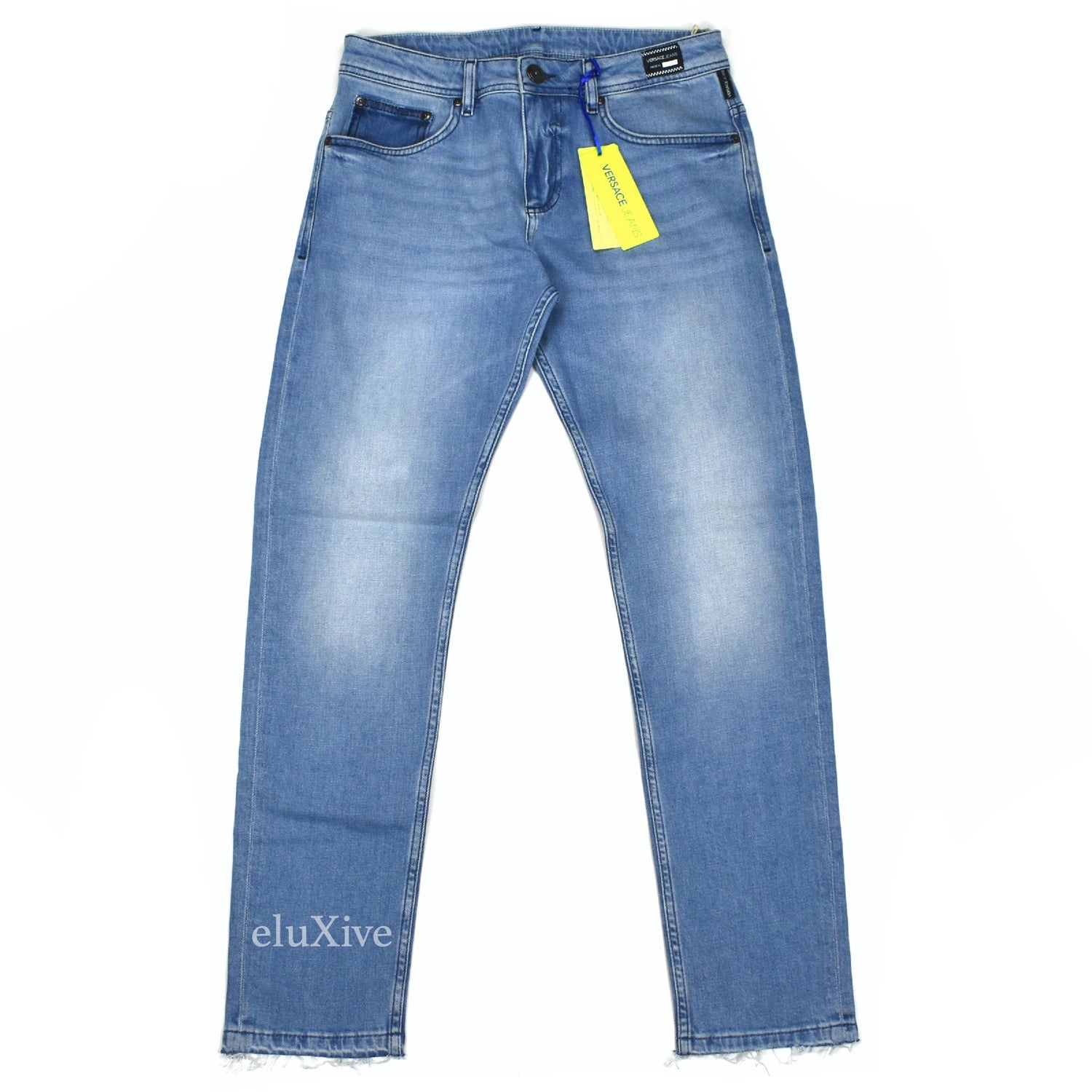 Versace Jeans Couture distressed slim jeans in blue