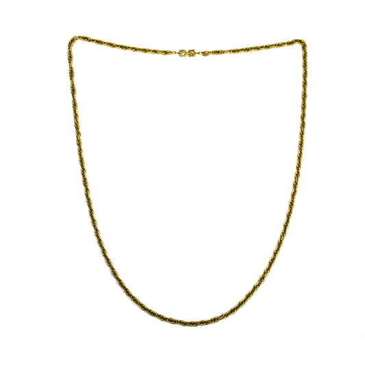 Givenchy - 54" Gold Ornate Oval Link Chain Necklace