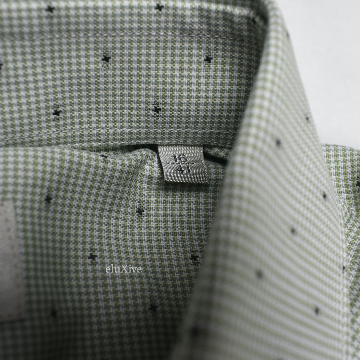 Corneliani - Green Micro Houndstooth Dotted Button Down Shirt