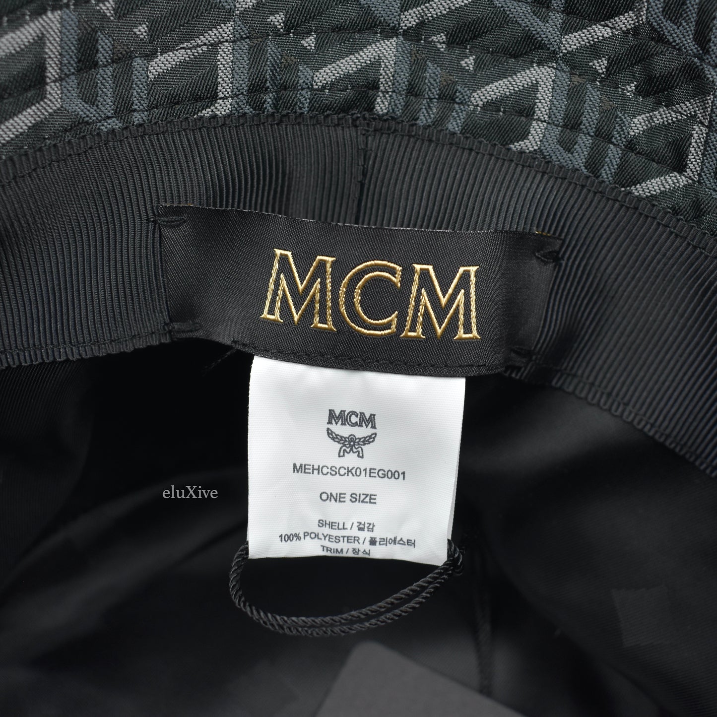 MCM - Black Cubic Monogram Bucket Hat